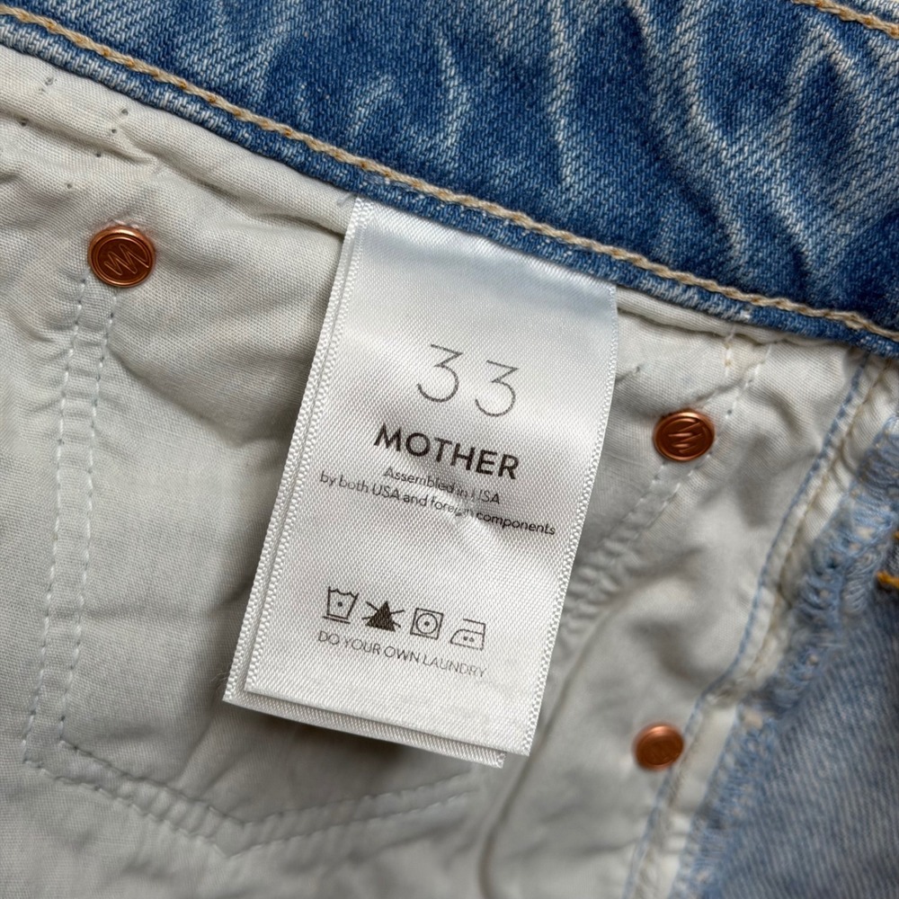 NWT Mother The Ditcher Roller Skimp Jeans Didnt I Warn You Button Fly Women's 33 - Picture 10 of 12